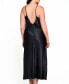 ფოტო #2 პროდუქტის Plus Size Victoria Long Satin Lingerie Gown with Low Back