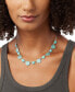 Фото #3 товара Lucky Brand silver-Tone Blue Stone Collar Necklace