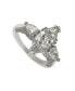 ფოტო #1 პროდუქტის Suzy Levian Sterling Silver Marquise Cubic Zirconia Engagement Ring