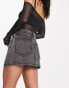 Фото #2 товара Signature 8 embellished mini skirt in wash black