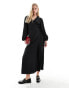 Фото #1 товара Vila wrap midi dress in black