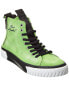 Karl Lagerfeld Embroidered Suede High-Top Sneaker Men's Green 11