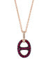ფოტო #3 პროდუქტის EFFY® Ruby (1/3 ct. t.w.) & Diamond Accent 18" Pendant Necklace in 14k Rose Gold