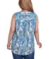 ფოტო #2 პროდუქტის Plus Size Sleeveless Pintucked Blouse