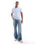 Фото #2 товара Hollister icon logo tipped pique polo in light blue