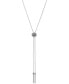 ფოტო #2 პროდუქტის Two-Tone Hematite-Pavé & Chain Tassel Reversible Lariat Necklace, 33" + 2" extender