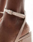 Фото #2 товара Be Mine Wide Fit Bridal Wink 2 heeled sandals in blush satin