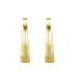 ფოტო #2 პროდუქტის 14k Gold Plated Sterling Silver with Cubic Zirconia Tapered ¾ C-Hoop Earrings