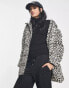 Vila padded coat with hood in leopard print Birch with Kia AOP, 34 - фото #6