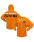 Фото #1 товара Women's Orange Philadelphia Flyers Jersey Lace-Up V-Neck Long Sleeve Hoodie T-shirt