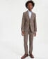 ფოტო #1 პროდუქტის Brooks Brothers Big Boys Mini Check Classic Fit Stretch Suit