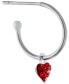 Red Crystal Heart Dangle Hoop Earrings in Sterling Silver, Created for Macy's