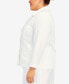 ფოტო #4 პროდუქტის Plus Size Classic Chic Button Front Long Sleeve Jacket