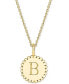 ფოტო #7 პროდუქტის Initial Medallion Pendant Necklace in 14k Gold-Plated Sterling Silver, 18"