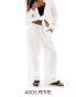 Фото #1 товара ASOS DESIGN Petite pull on trouser with linen in white