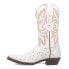 Dingo Outlaw Embroidered Ostrich Print Snip Toe Cowboy Mens White Casual Boots