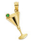 Фото #1 товара Macy's 14k Gold Charm, Green Cubic Zirconia Accent Martini Glass Charm