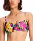 ფოტო #1 პროდუქტის Women's Printed Shirred Bikini Top
