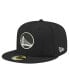 Фото #1 товара Men's Black Golden State Warriors Black and White 59FIFTY Fitted Hat