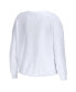 ფოტო #3 პროდუქტის Women's White Florida State Seminoles Diamond Long Sleeve Cropped T-shirt