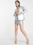 Фото #3 товара I Saw It First metallic oversized dad blazer co-ord in silver