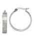 Фото #1 товара Stainless Steel Polished and Textured Hoop Earrings