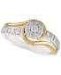 ფოტო #1 პროდუქტის Two-Tone Diamond Cluster Bridal Ring (1/2 ct. t.w.) in 14k White Gold and 14k Gold