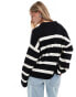 Bershka oversized polo jumper in black & white stripe