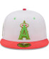 Фото #3 товара Men's White, Coral Los Angeles Angels 50th Anniversary Strawberry Lolli 59FIFTY Fitted Hat