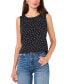 ფოტო #1 პროდუქტის Women's Floral Crewneck Keyhole-Back Tank Top