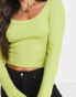 Фото #4 товара ASOS DESIGN Tall long sleeve scoop neck rib top in olive