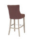 Фото #19 товара 29" Linen Tufted Buttons Upholstered Wingback Bar Stool (Set of 2)