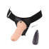 Vibrating Strap-on Harness with Hollow Dildo 7.5