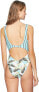 Bikini Lab Women's 175224 Tie Front One Piece Swimsuit aqua Size XL