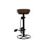 Stool DKD Home Decor Black Leather Metal Light brown (44 x 38 x 82 cm)