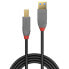 Lindy 1m USB 3.2 Type A to B Cable - Anthra Line - 1 m - USB A - USB B - USB 3.2 Gen 1 (3.1 Gen 1) - 5000 Mbit/s - Black