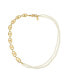 Фото #1 товара 18K Gold Plated Link Chain and Cultured Freshwater Pearl Beaded Necklace