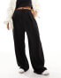 River Island Plus pleated wide leg trouser in black