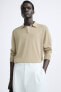 Cotton and silk knit polo shirt