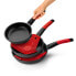 Non-stick frying pan BRA A411222 Black Red Stainless steel Aluminium