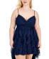 ფოტო #3 პროდუქტის Trendy Plus Size High-Low Glitter Petal Dress