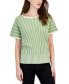 ფოტო #1 პროდუქტის Women's Striped Dolman Short-Sleeve Sweater
