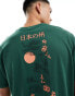 ASOS DESIGN relaxed t-shirt in dark green with souvenir back print