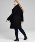 Фото #2 товара Womens Plus Size Belted Asymmetric Wrap Coat, Created for Macys