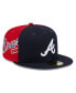 Фото #1 товара Men's Navy/Red Atlanta Braves Gameday Sideswipe 59Fifty Fitted Hat