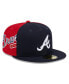 ფოტო #1 პროდუქტის Men's Navy/Red Atlanta Braves Gameday Sideswipe 59Fifty Fitted Hat