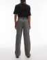 Topshop straight leg pinstripe trouser in brown