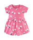 ფოტო #3 პროდუქტის Baby Girls Cotton Short-Sleeve Dresses 2pk, Pink Daisy