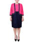 ფოტო #1 პროდუქტის Plus Size 3/4 Sleeve Textured Knit 2 Piece Dress Set