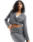 Pretty Lavish cropped tailored blazer co-ord in grey melange